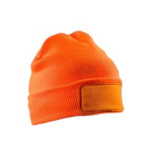Result Adults Unisex Double Knit Thinsulate Printers Beanie / Fluorescent Orange